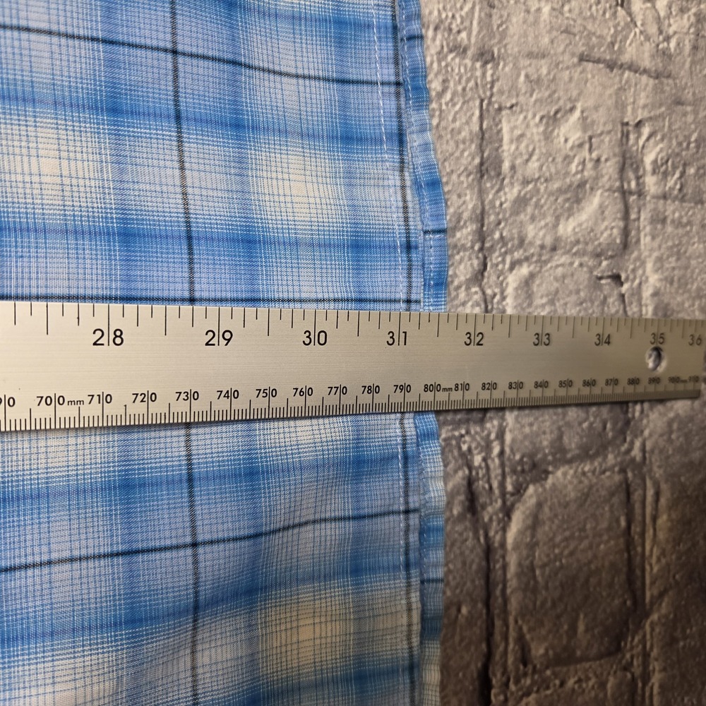 Wrangler Button Shirt Mens 2XL Blue Plaid Short Sleeve Snap Up Western - Picture 6 of 7